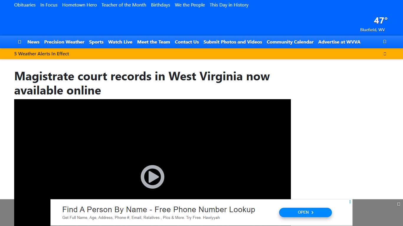 Magistrate court records in West Virginia now available online